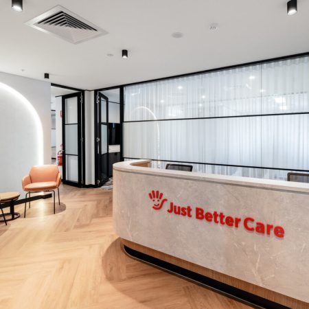 allied health fitout design for Just Better Care by RAW Commercial Projects